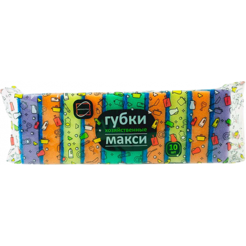 Губка для посуды 10 шт, макси 9,2 х 6,5 х 2,7 см