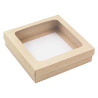 Коробка для кондитерских изделий с окном 150 х 150 х 40 мм, крафт (1/100)