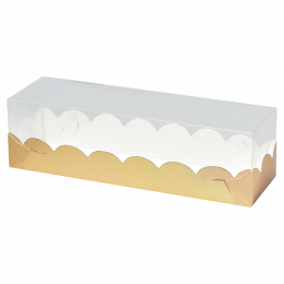 Коробка для пирожных Macaron, 190 x 55 x 55, золотая (1/100)