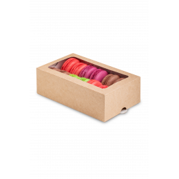Коробка для макаронс MB 12, 180 х 107 х 55 мм, c окном