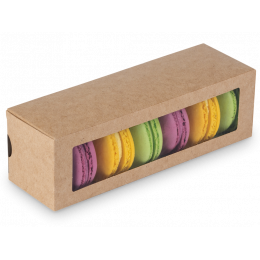 Коробка для макаронс MB 6, 180 х 55 х 55 мм, c окном